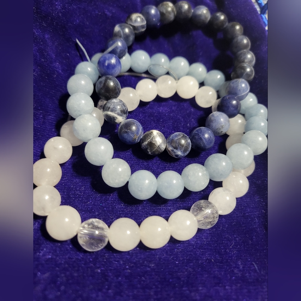 Gemstone bracelet set of three